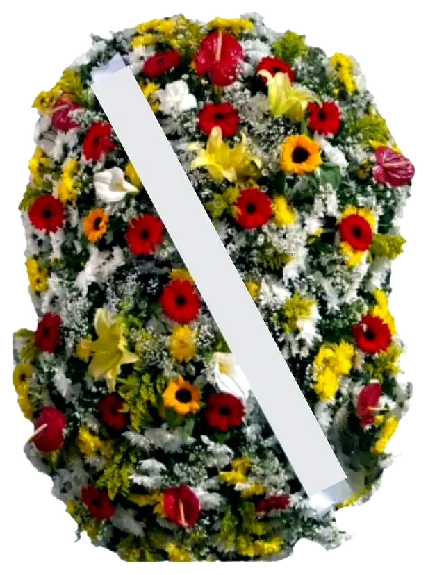 Coroa Luxo Colorida (Modelo A) para velório — Cemitério da Vila Formosa