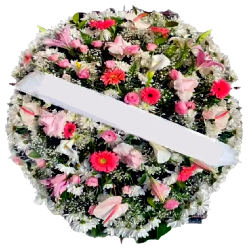 Coroa Luxo Rosa (Modelo B) para velório — Cemitério da Vila Formosa